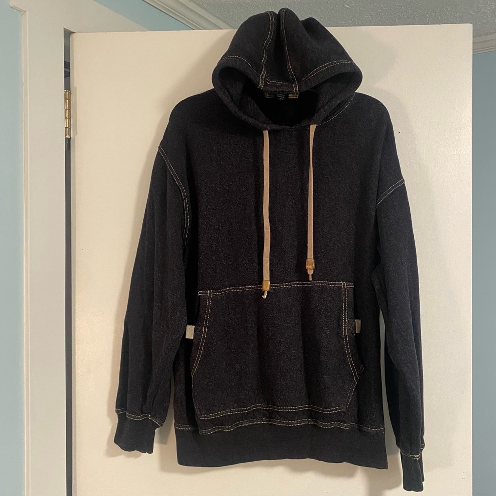 Beyond The Limit Embroidered Hoodie With Accent Pockets Black M Grunge Edgy